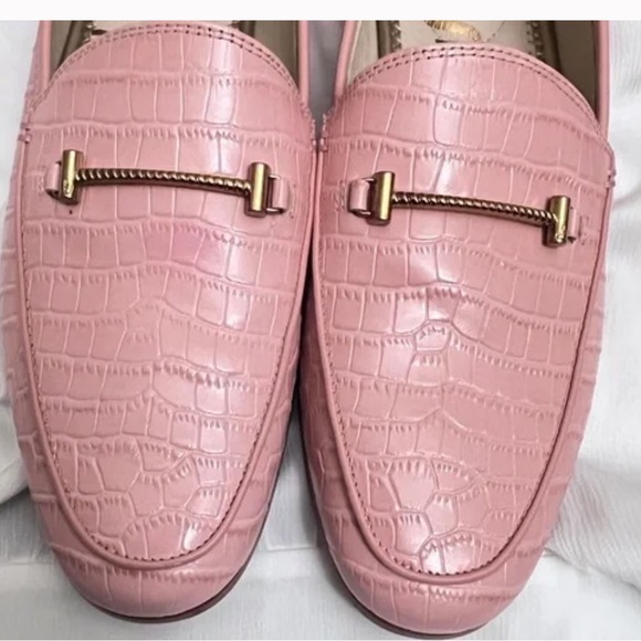 Sam Edelman pink croc embossed Loraine loafers - Picture 4 of 5